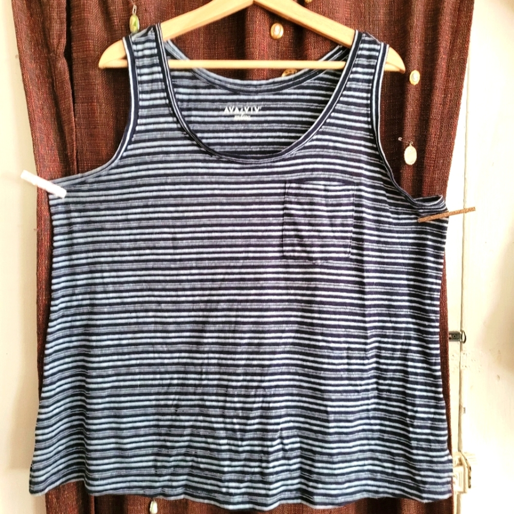 Ava & Viv Striped Pocket Tank